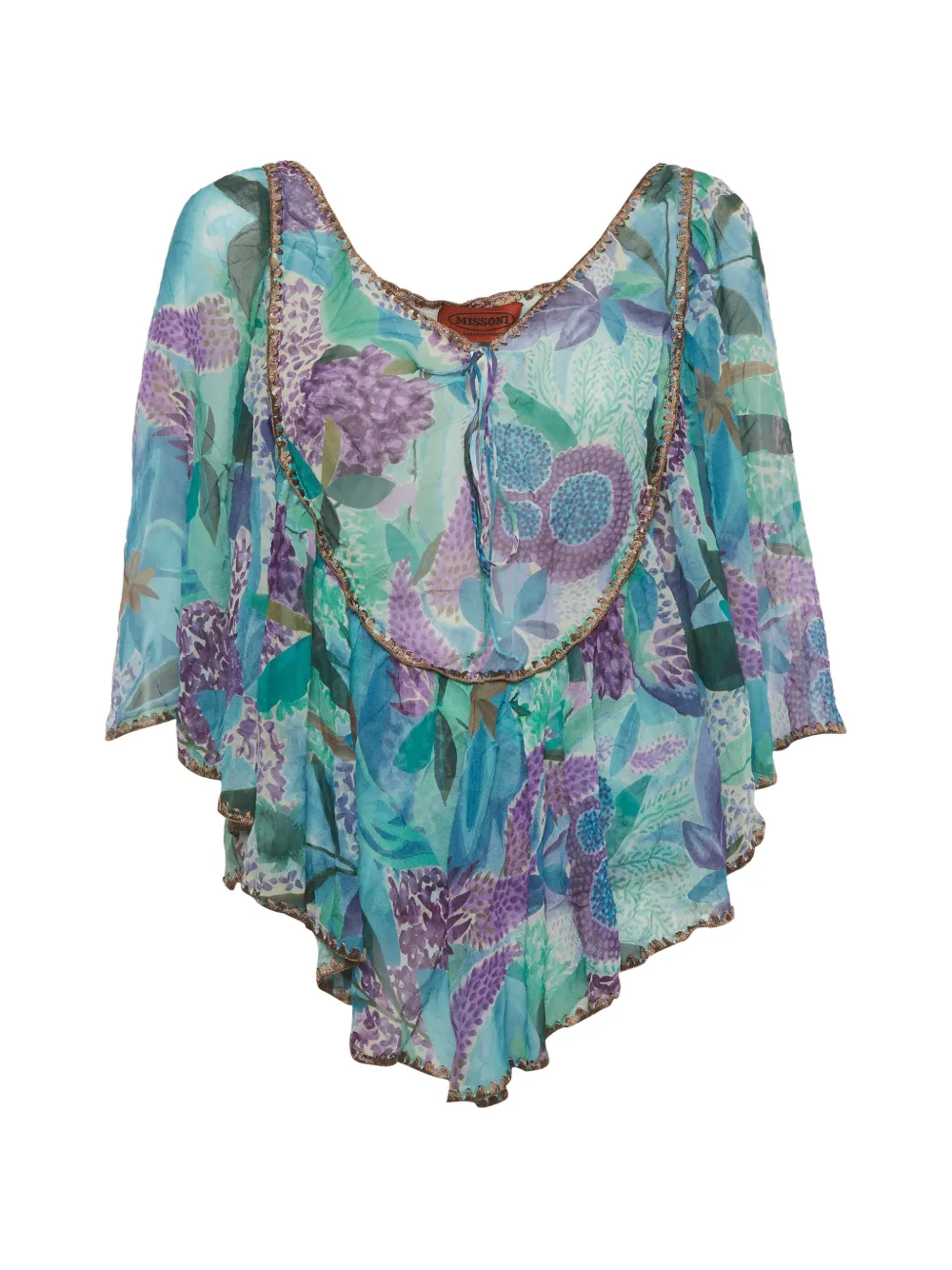 Missoni Pre-Owned floral-print silk blouse - Blu