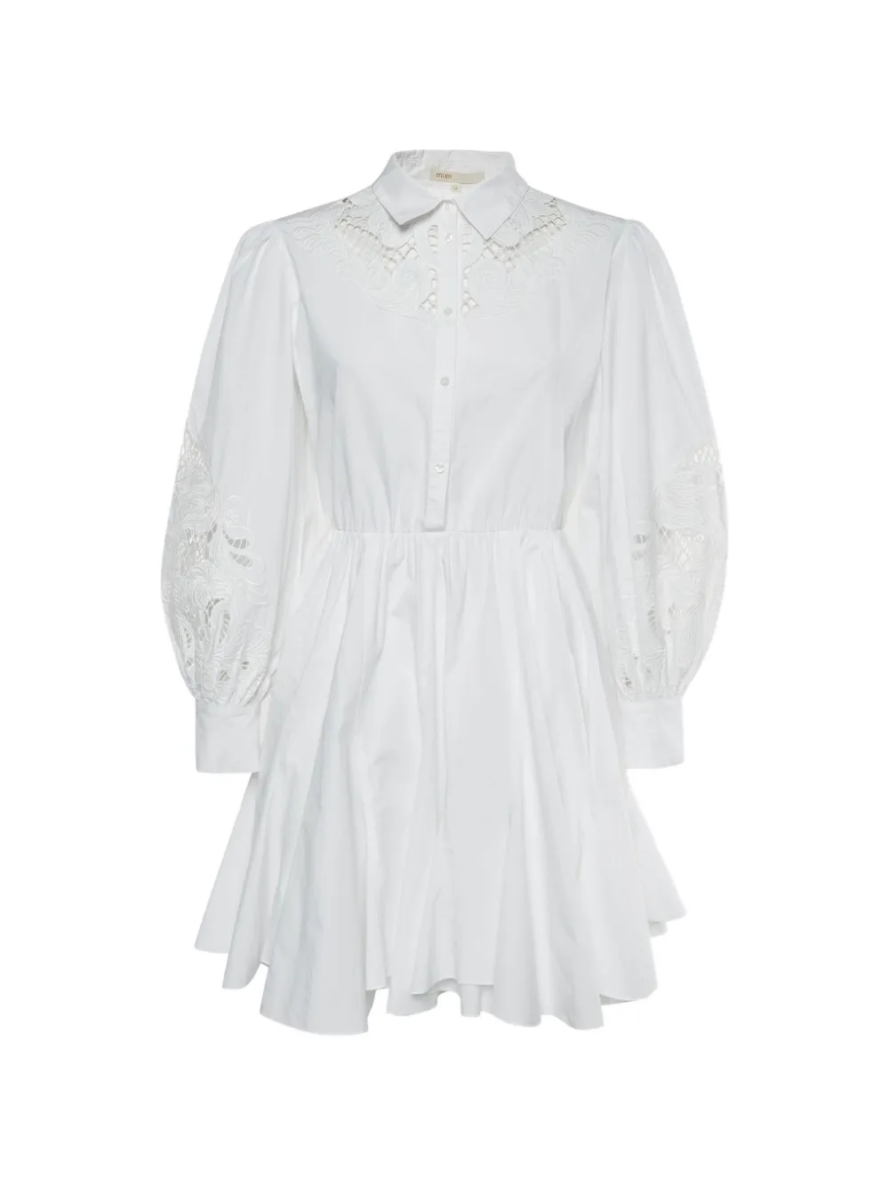 Maje Rebello cotton shirt mini dress - Bianco