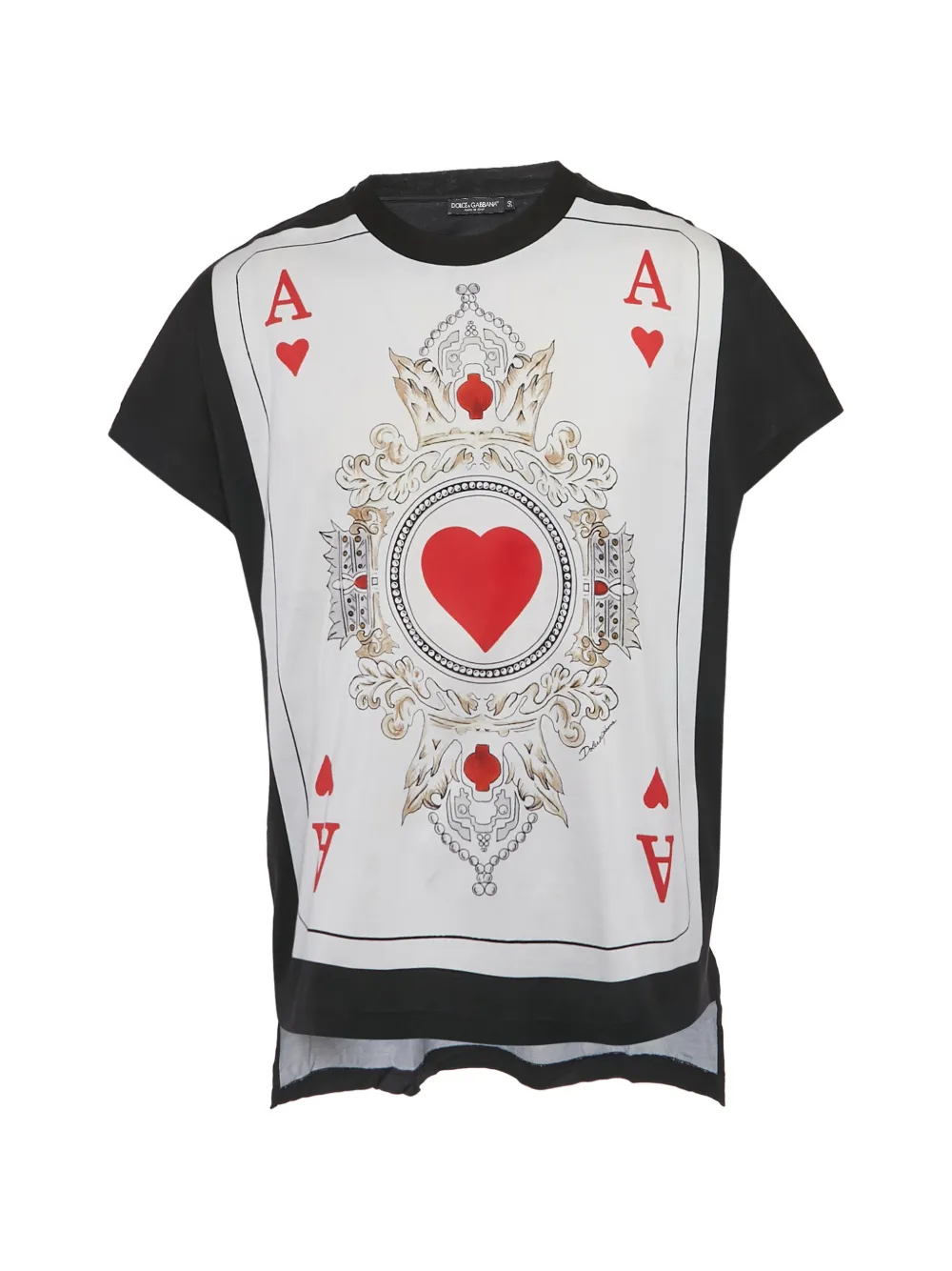 Dolce & Gabbana Pre-Owned card-print jersey T-shirt - Nero