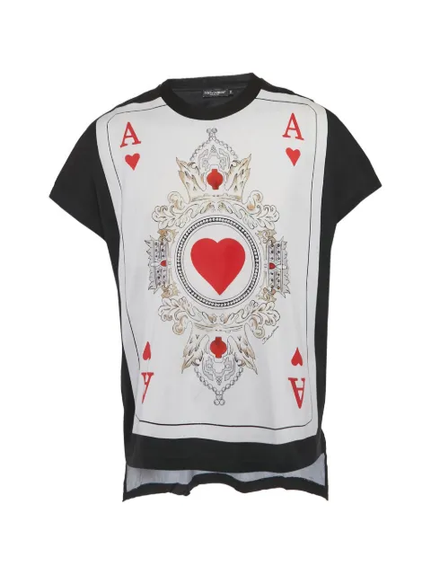 Dolce & Gabbana Pre-Owned card-print jersey T-shirt