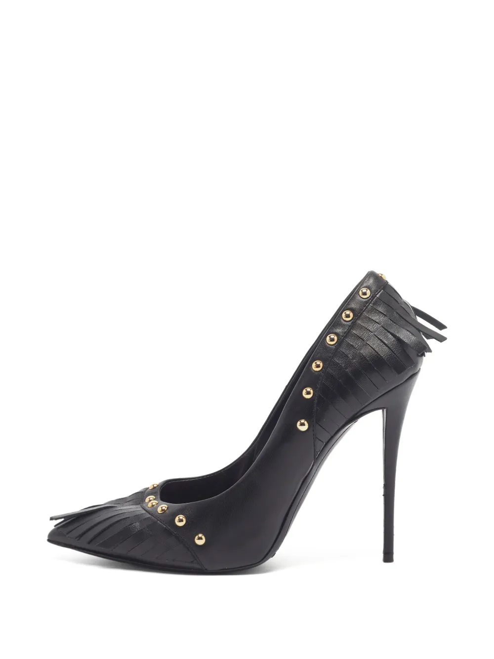 Giuseppe Zanotti Vintage studded fringed heeled pumps - Nero