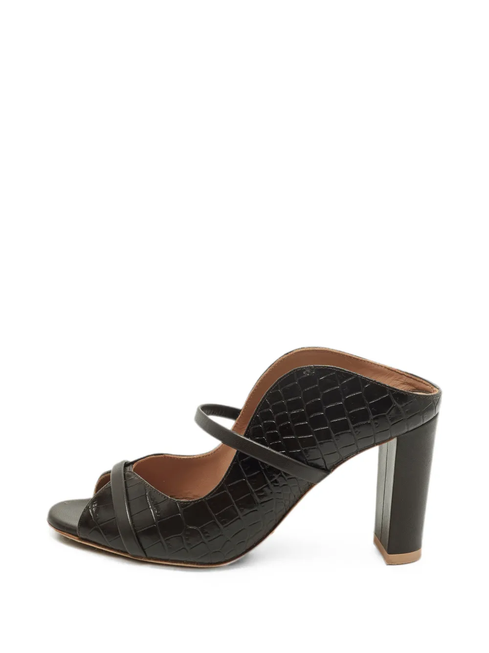 Malone Souliers Norah crocodile-embossed mules - Brown