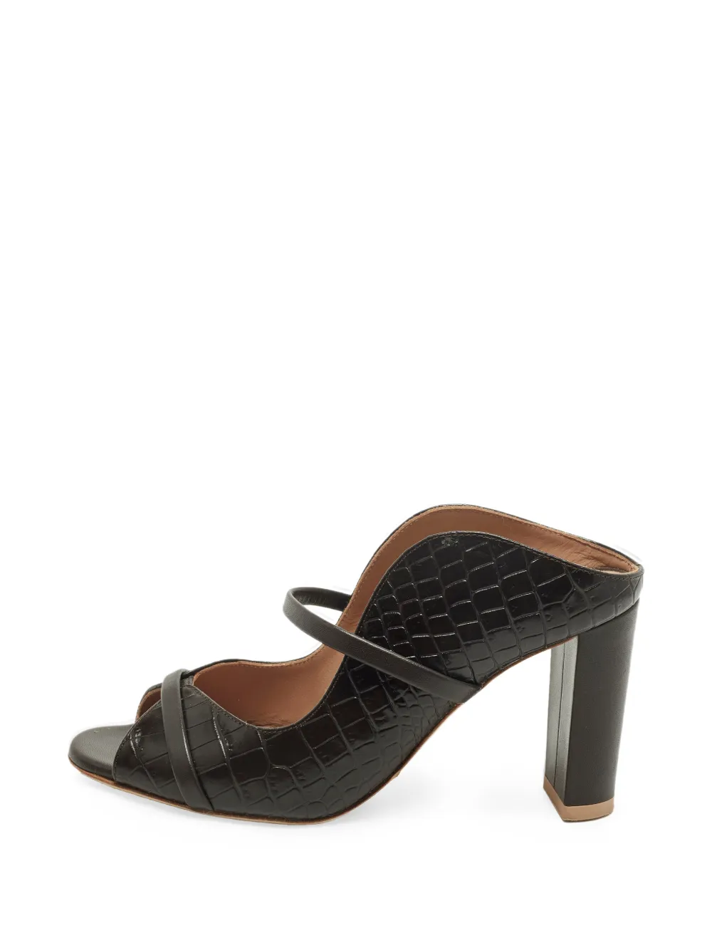 Malone Souliers Norah crocodile-embossed mules - Marrone