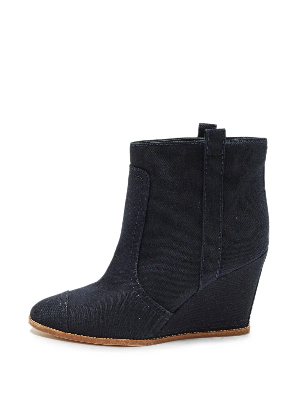 CHANEL Pre-Owned chain wedge boots - Blu