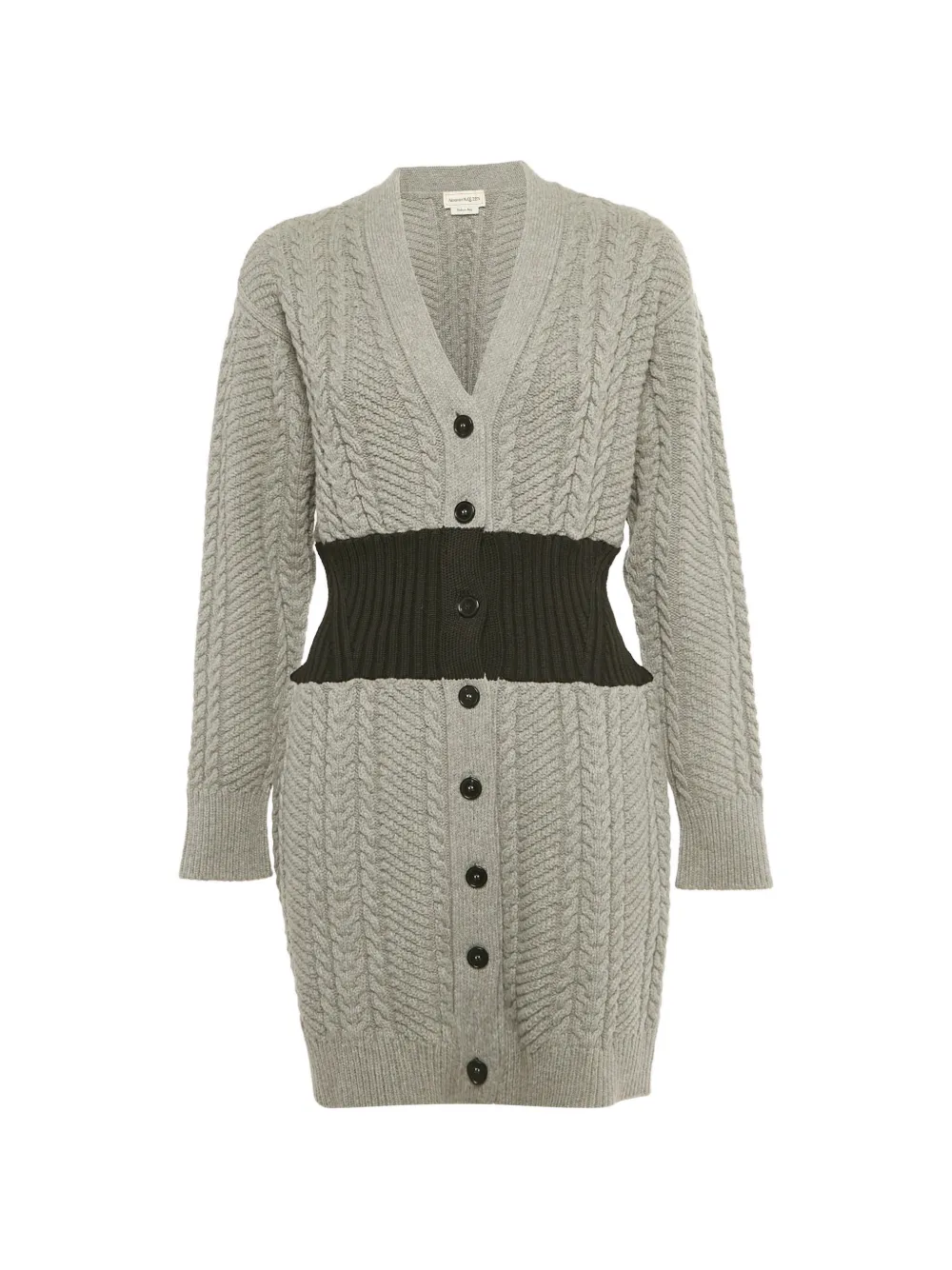 Alexander McQueen Pre-Owned cable-knit button-front mini dress - Grey