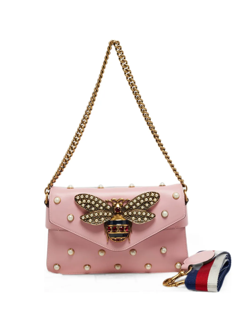 Gucci Pre-Owned Broadway Pearly Bee shoulder bag - Rosa