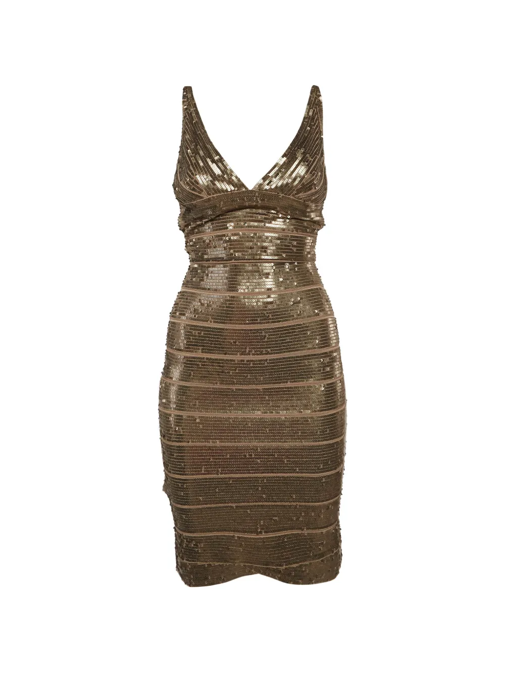 Hervé Léger Pre-Owned sequin-embellished dress - Gold