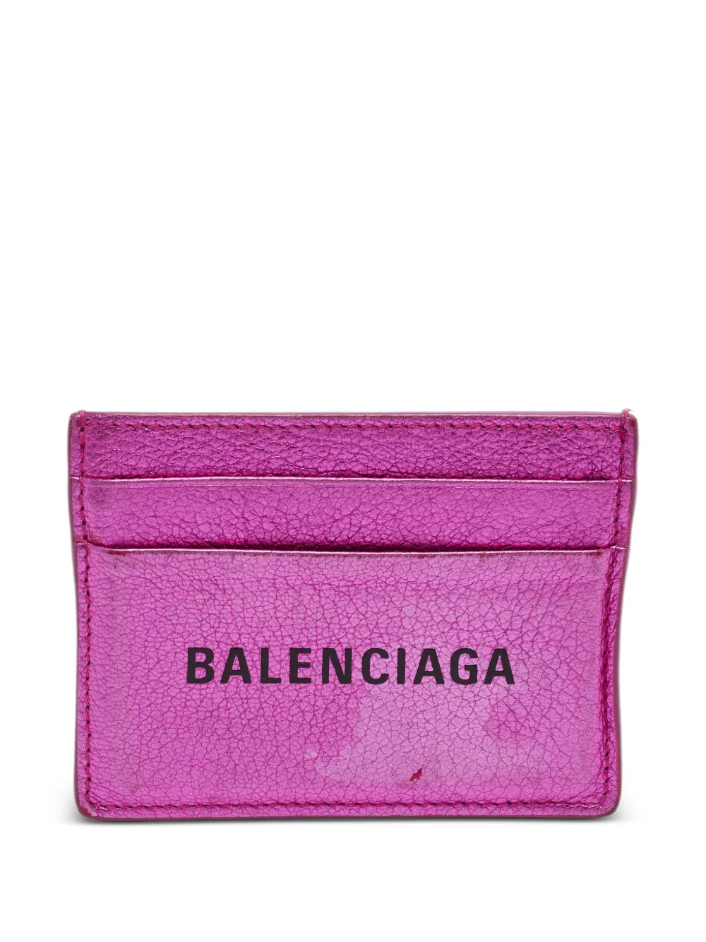 Balenciaga Pre-Owned logo leather card holder - Rosa