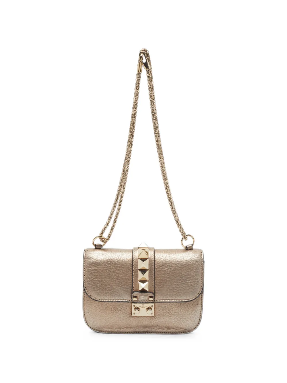 Valentino Garavani Pre-Owned Borsa a tracolla Glam Lock mini - Oro