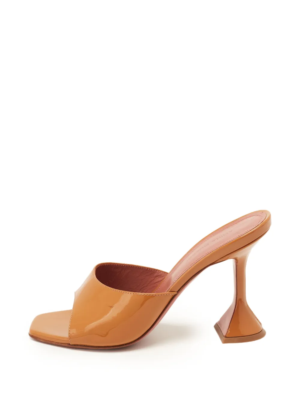 Amina Muaddi Lupita patent leather sandals - Marrone