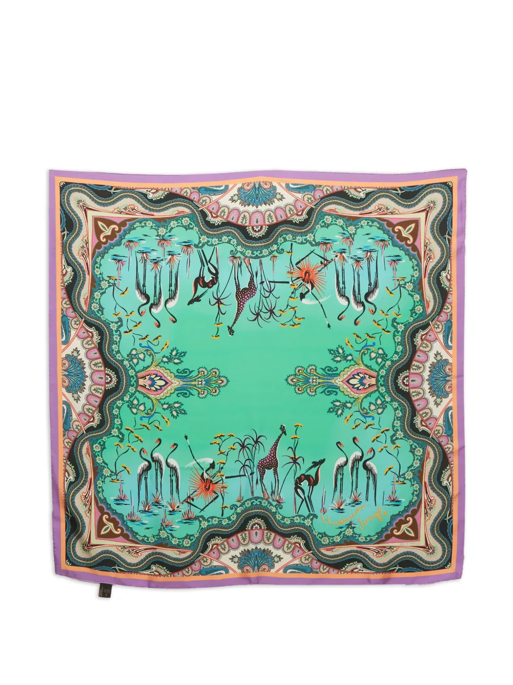 Etro Pre-Owned printed square scarf - Verde