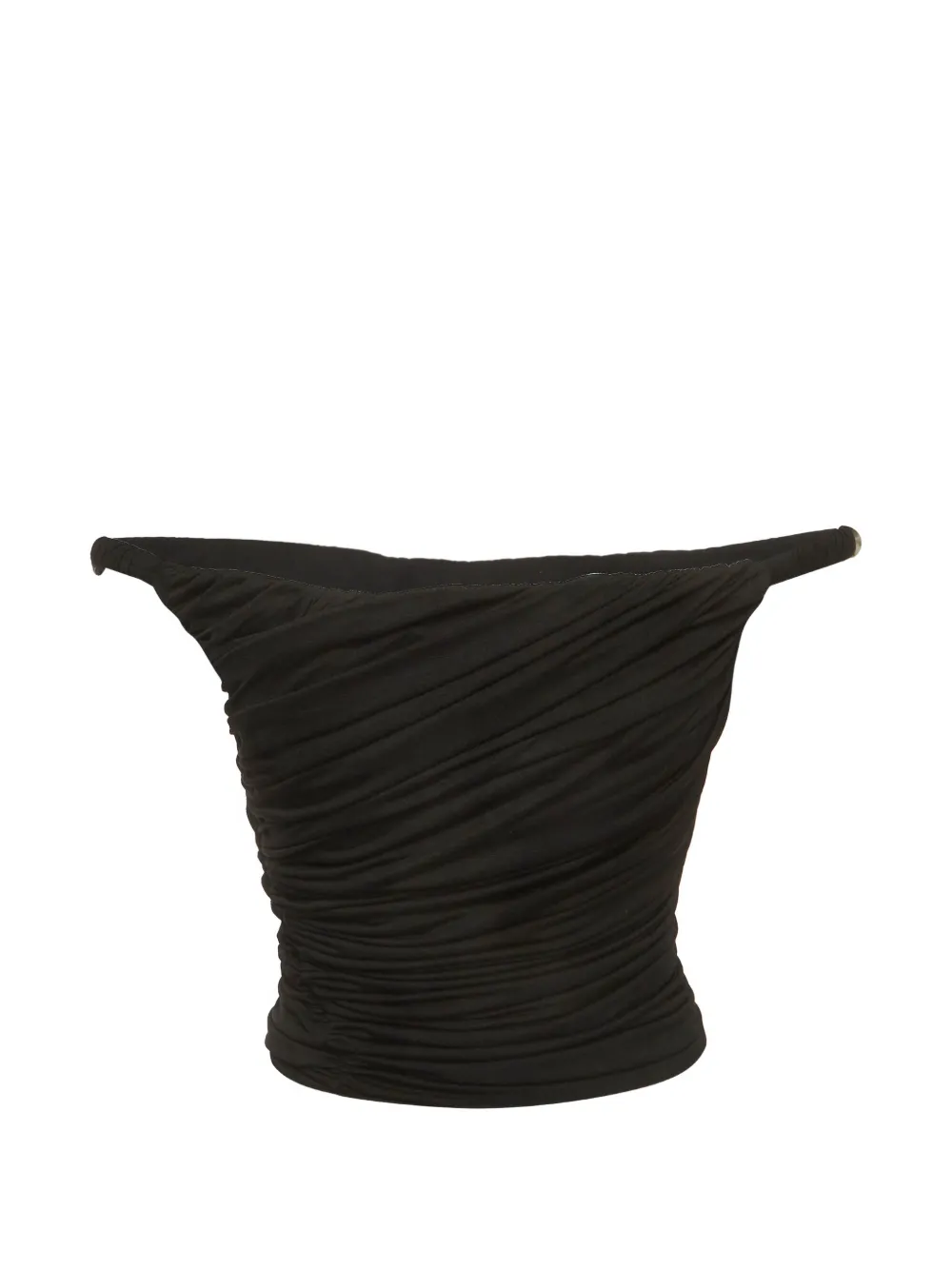 CHATS BY C.DAM ruched off-shoulder blouse - Nero