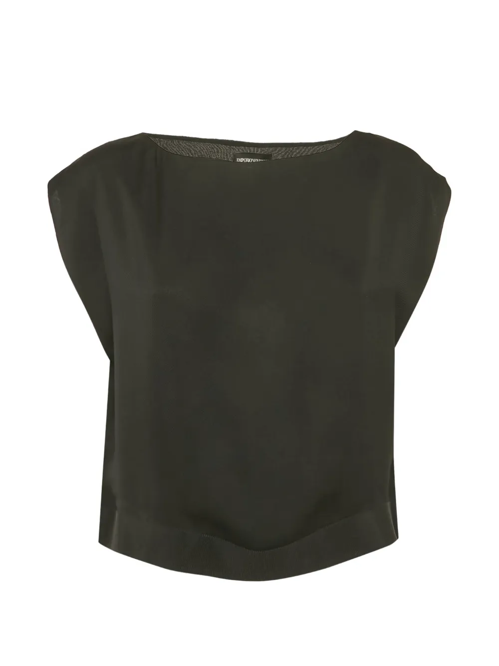 Emporio Armani Pre-Owned Top crop in seta - Nero