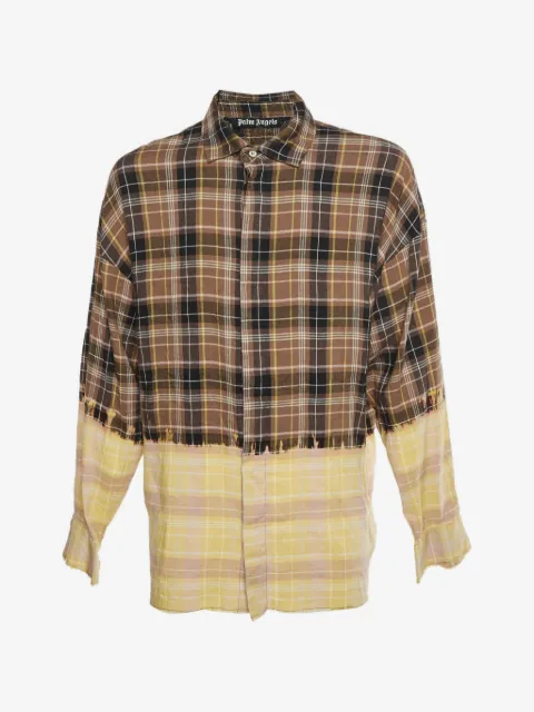 Palm Angels checked frayed-edge shirt