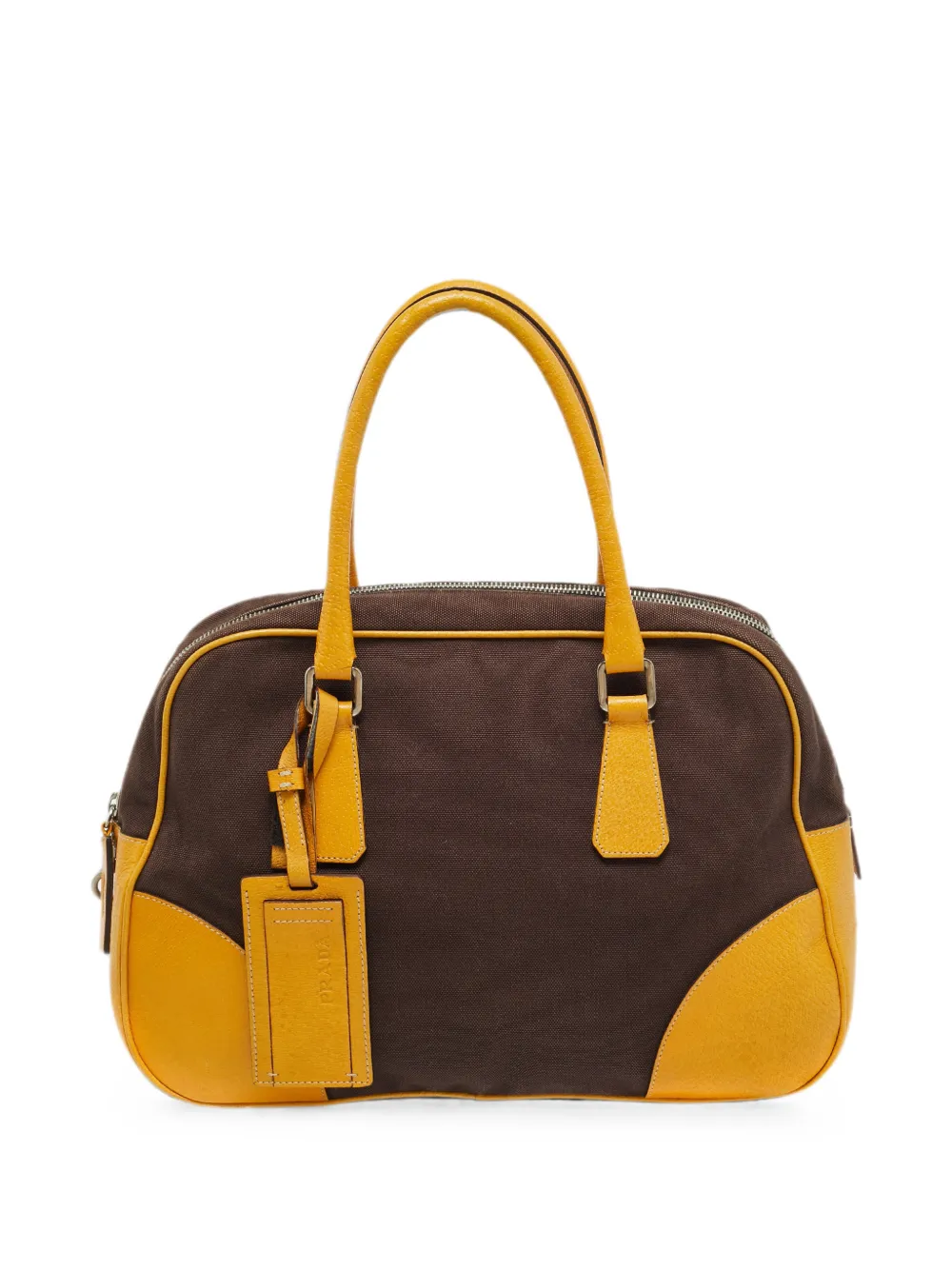 Pre-owned Prada Bowler Tote Bag In Brown