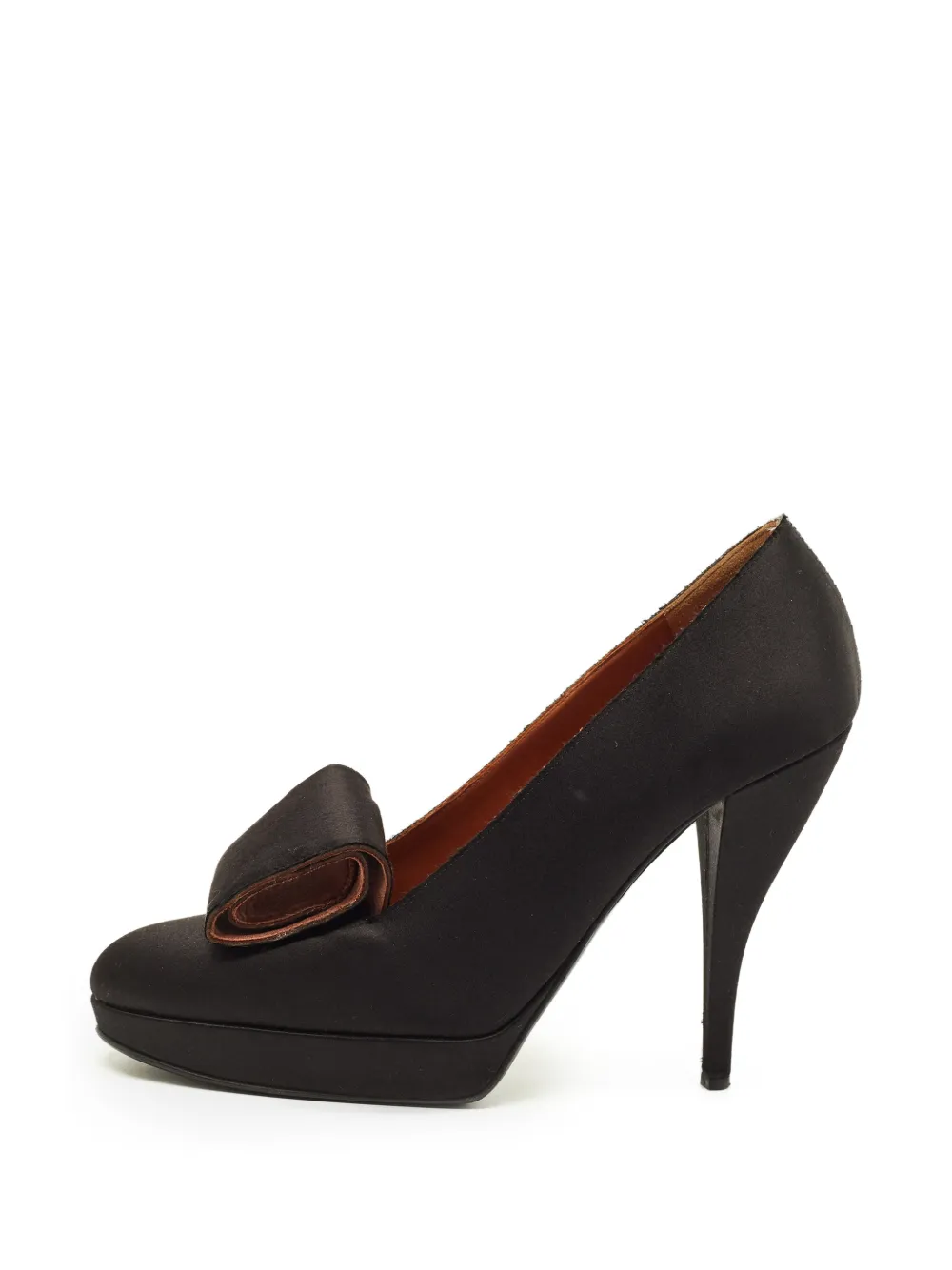Lanvin Pre-Owned bow-detail platform pumps - Nero
