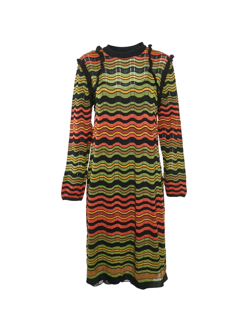 Missoni Pre-Owned zigzag-pattern ruffle-detail dress - Nero