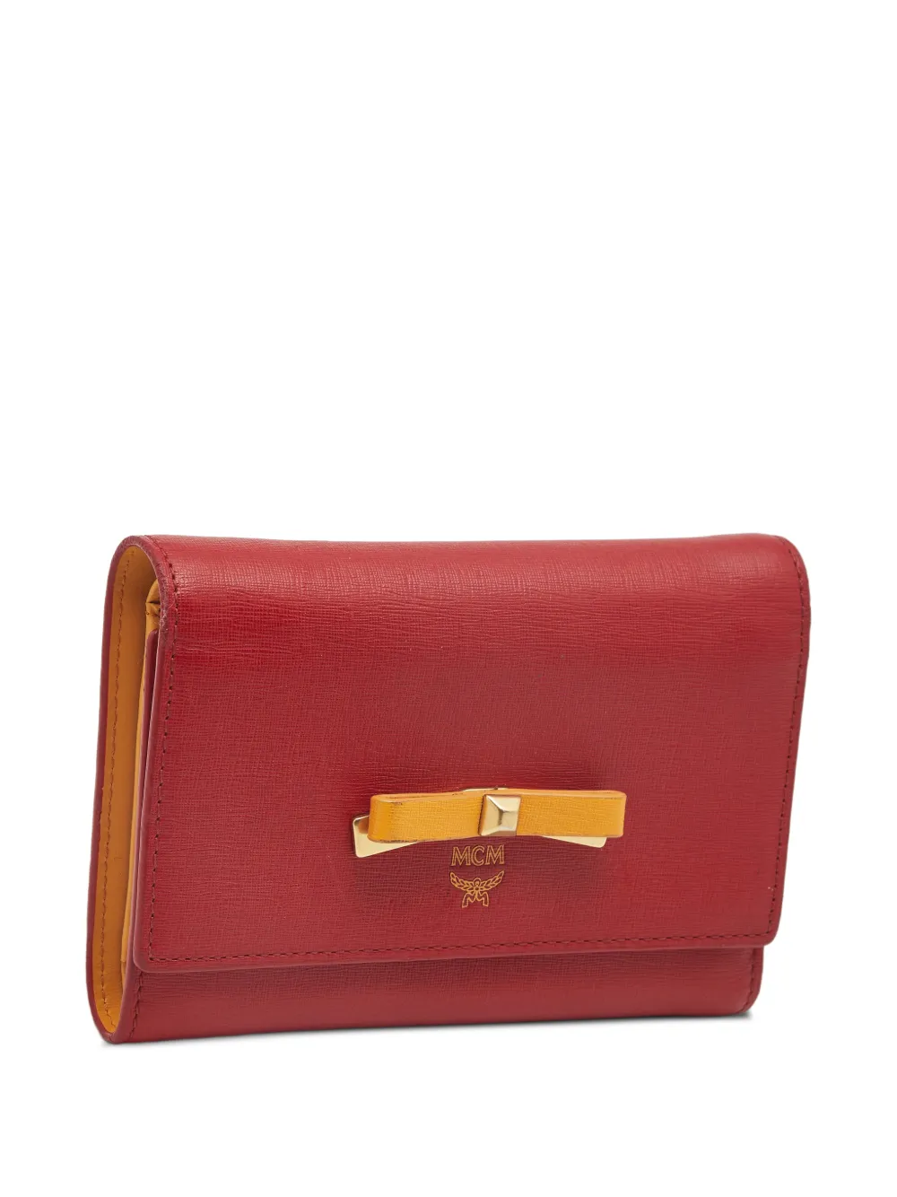 MCM Pre-Owned Portafoglio tri-fold Bow - Rosso