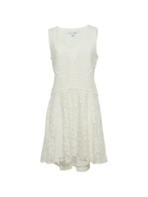MAURIZIO MYKONOS lace-insert Ruffled Midi Dress | White | FARFETCH