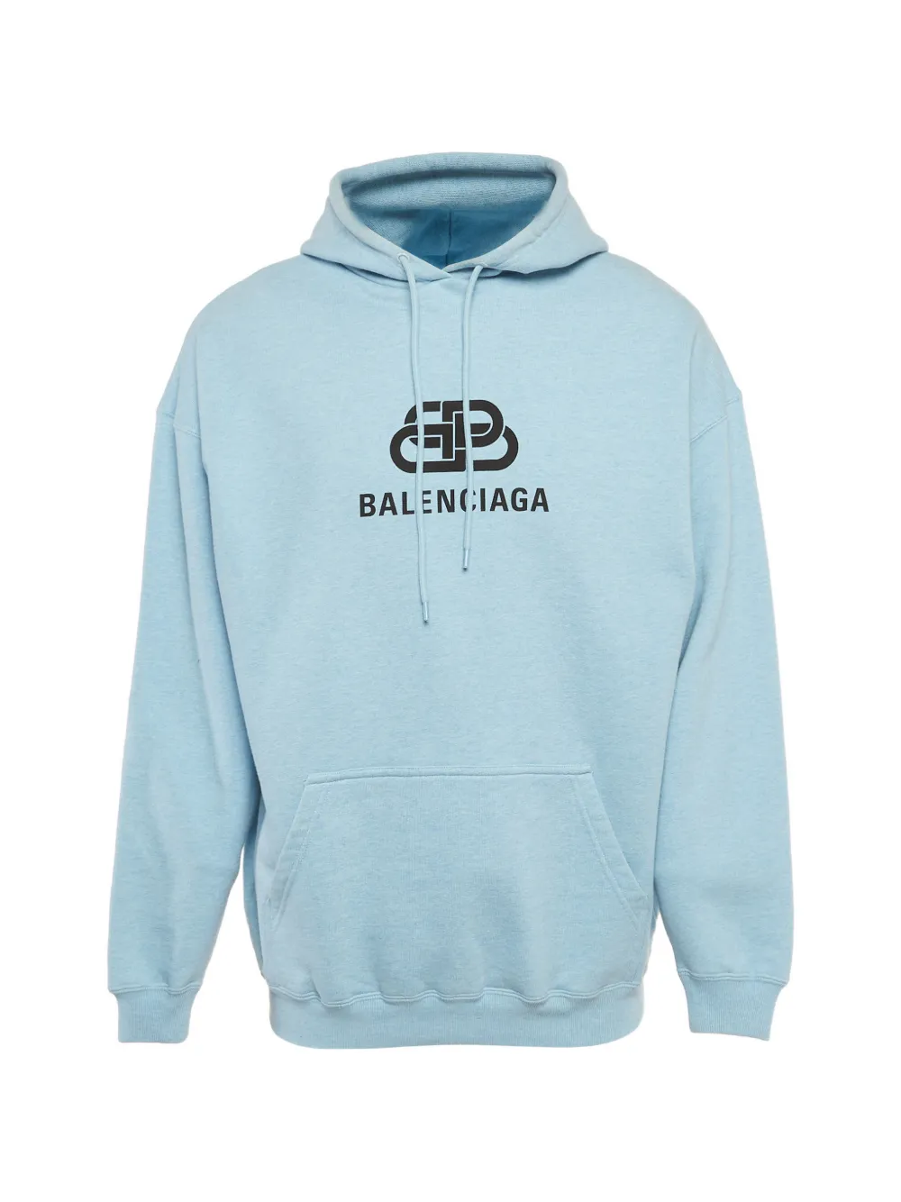 Balenciaga Pre-Owned logo-print long-sleeve hoodie - Blu