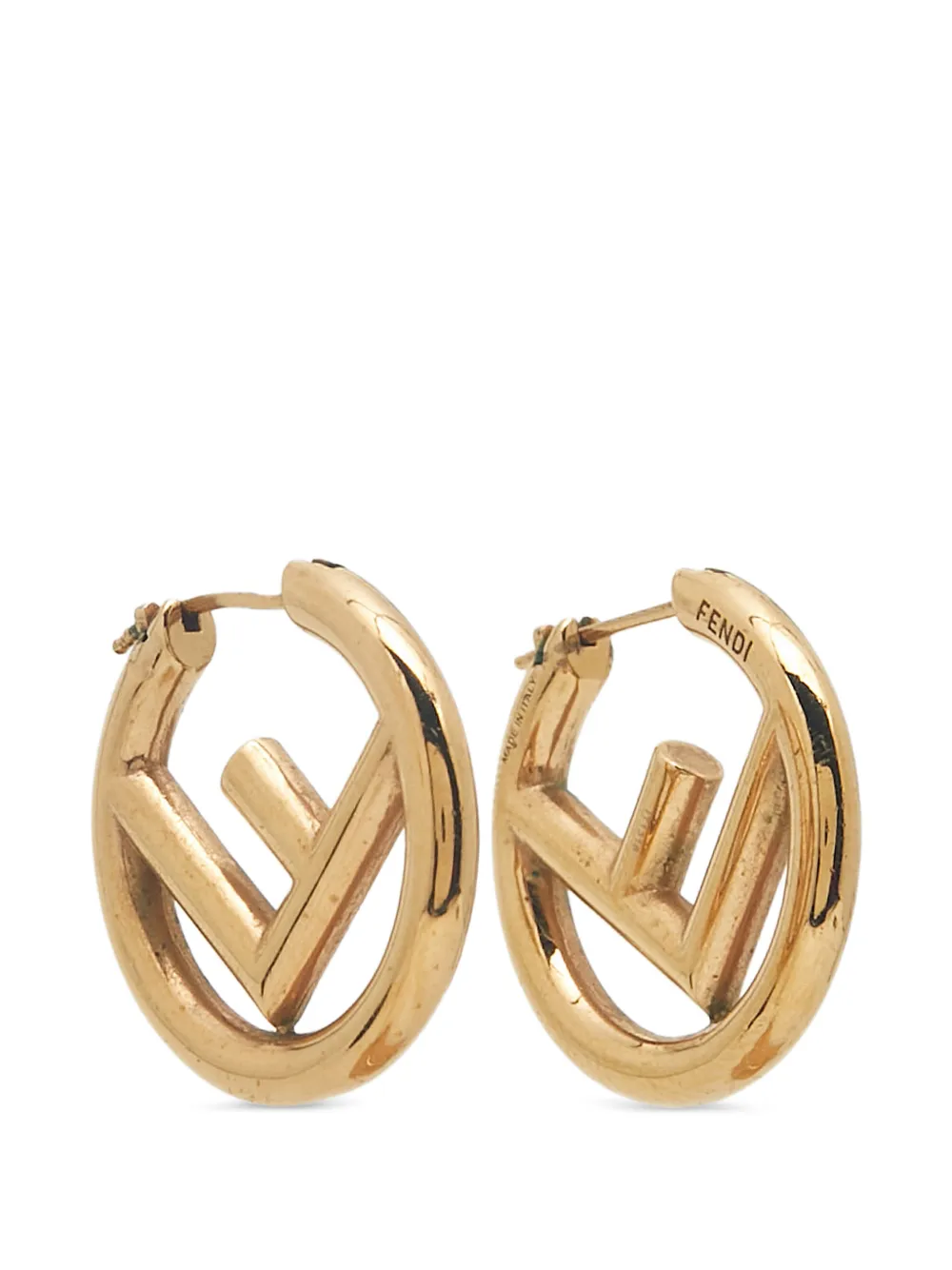 Fendi Pre-Owned Orecchini a cerchio F is Fendi - Oro