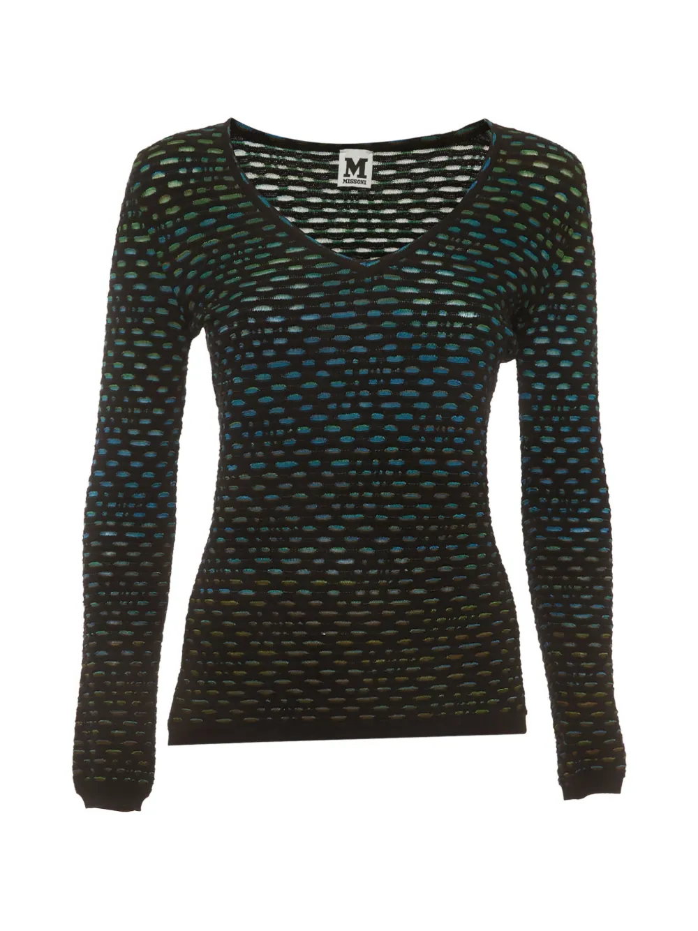 Pre-owned Missoni Patterned Knit Sweater In Black