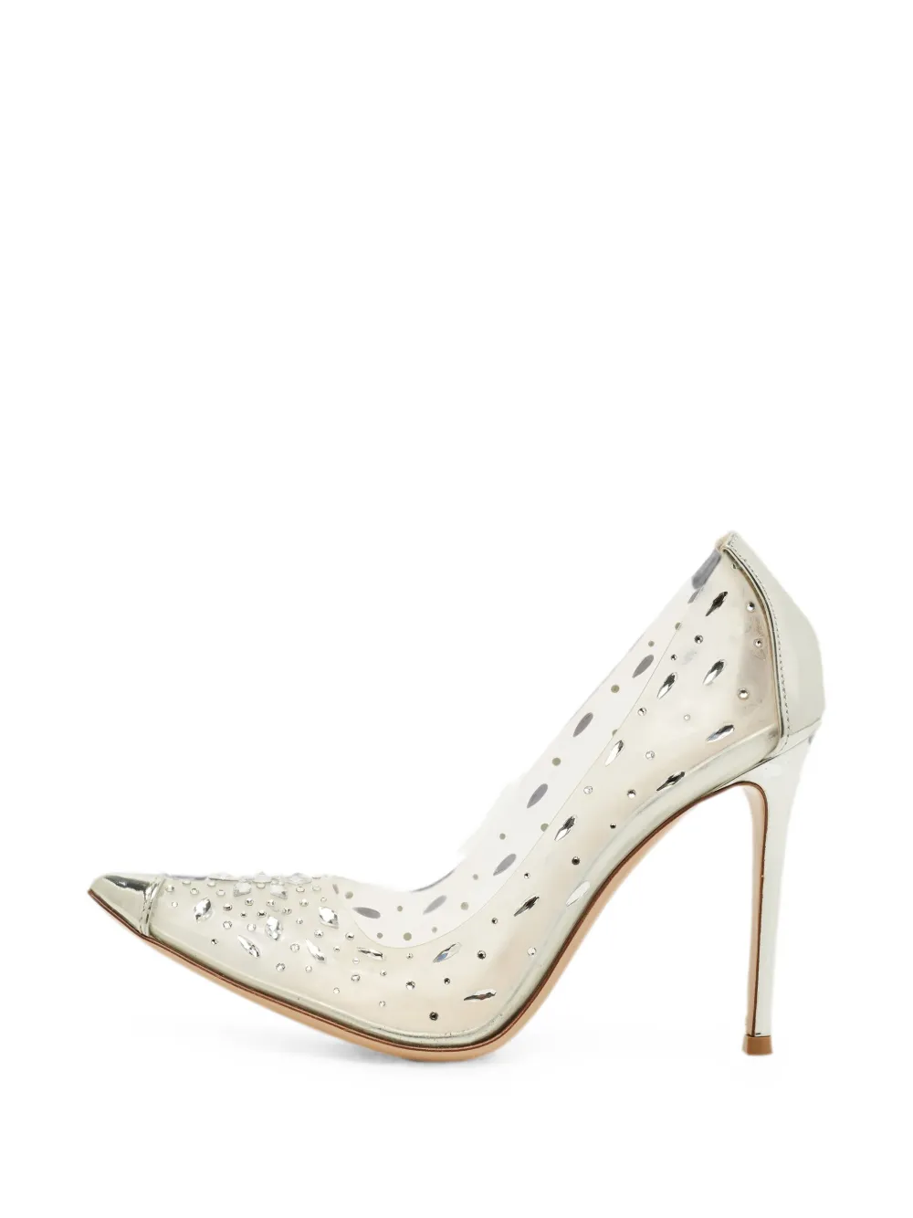 Gianvito Rossi Halley crystal-embellished pumps - Weiß