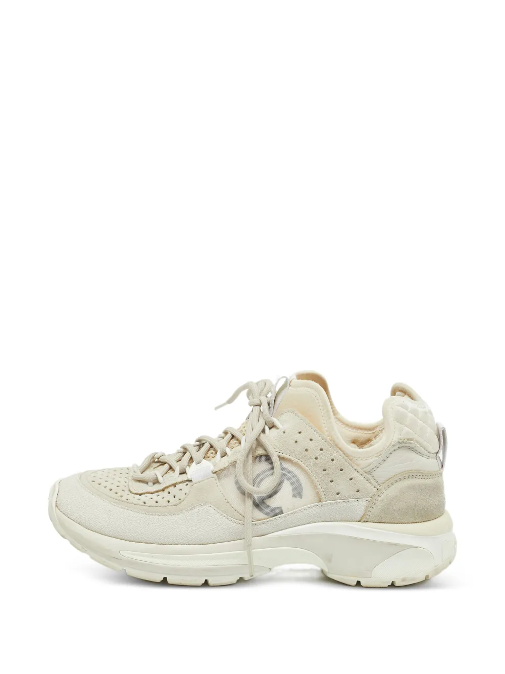CHANEL Pre-Owned CC high-top sneakers - Toni neutri