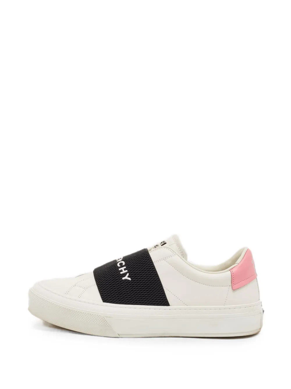 Givenchy Pre-Owned Urban Street logo-band leather sneakers - Bianco