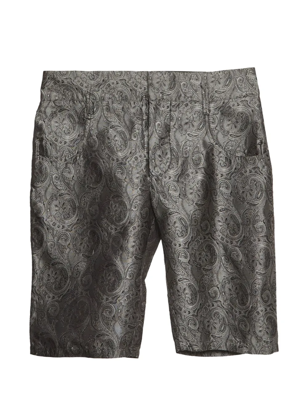 Pre-owned Balenciaga Paisley-print Jacquard Shorts In Gray
