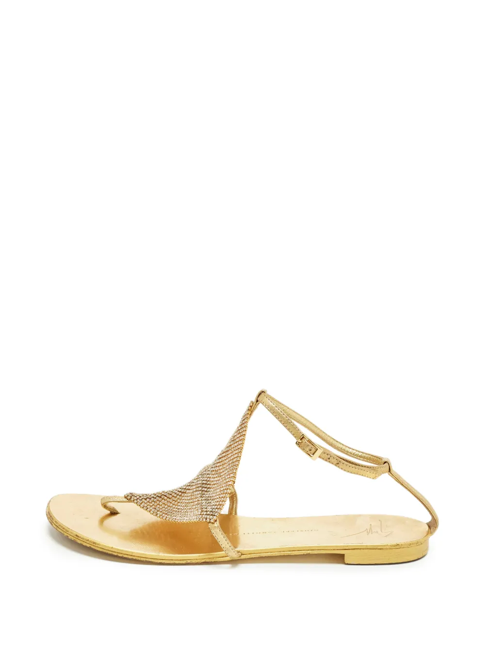 Giuseppe Zanotti Vintage crystal-embellished flat sandals - Oro