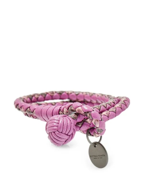 Bottega Veneta Pre-owned Intrecciato Double Knot Bracelet in Pink