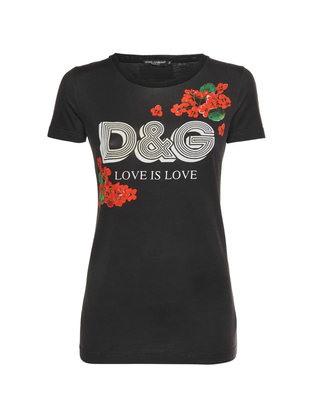 Dolce & Gabbana Pre-Owned T-shirt a fiori - Nero