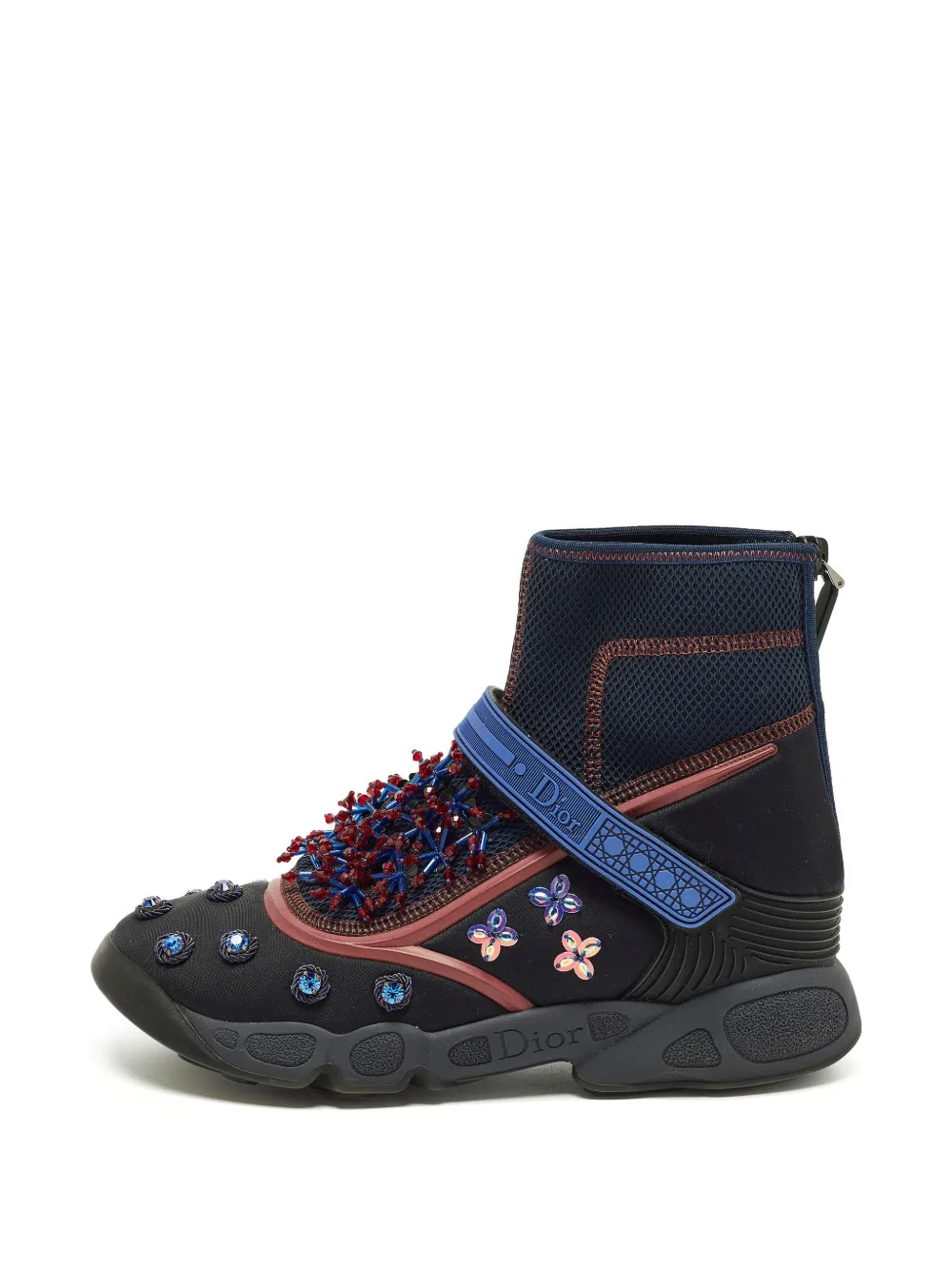 Christian Dior Pre-Owned Fusion crystal-embellished high-top sneakers - Nero