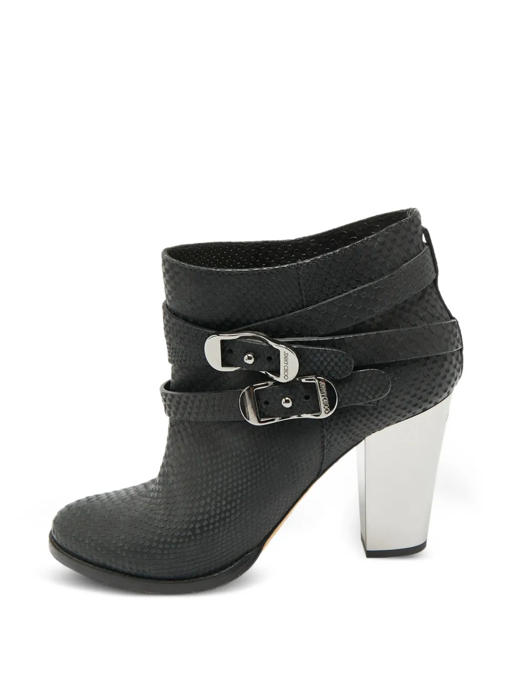 Jimmy Choo Pre-Owned Marlin python-embossed ankle boots - Schwarz