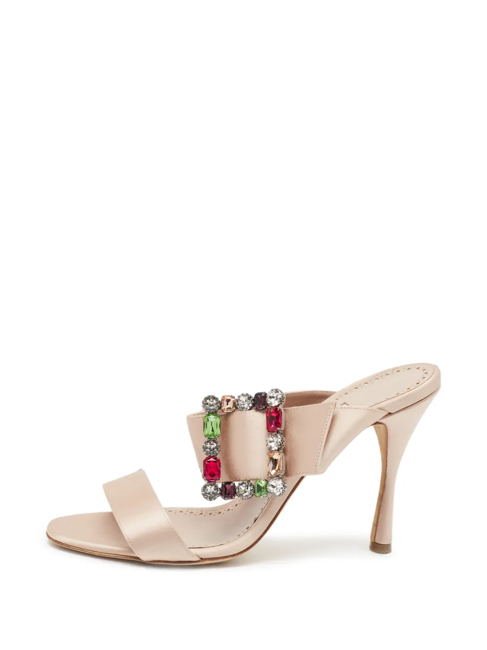 Manolo Blahnik Verda crystal-embellished heeled sandals - Nude