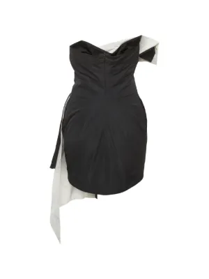 alexandre vauthier strapless cotton-velvet mini dress Velvet Mini Dress in Black Roland Mouret