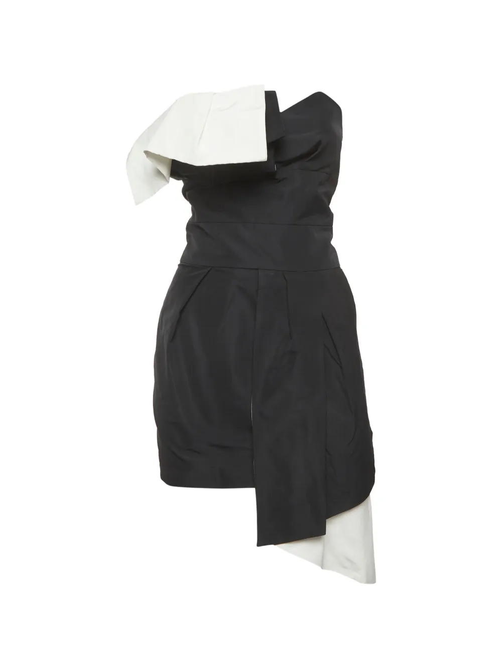 Alexandre Vauthier asymmetrical pleated mini dress - Nero