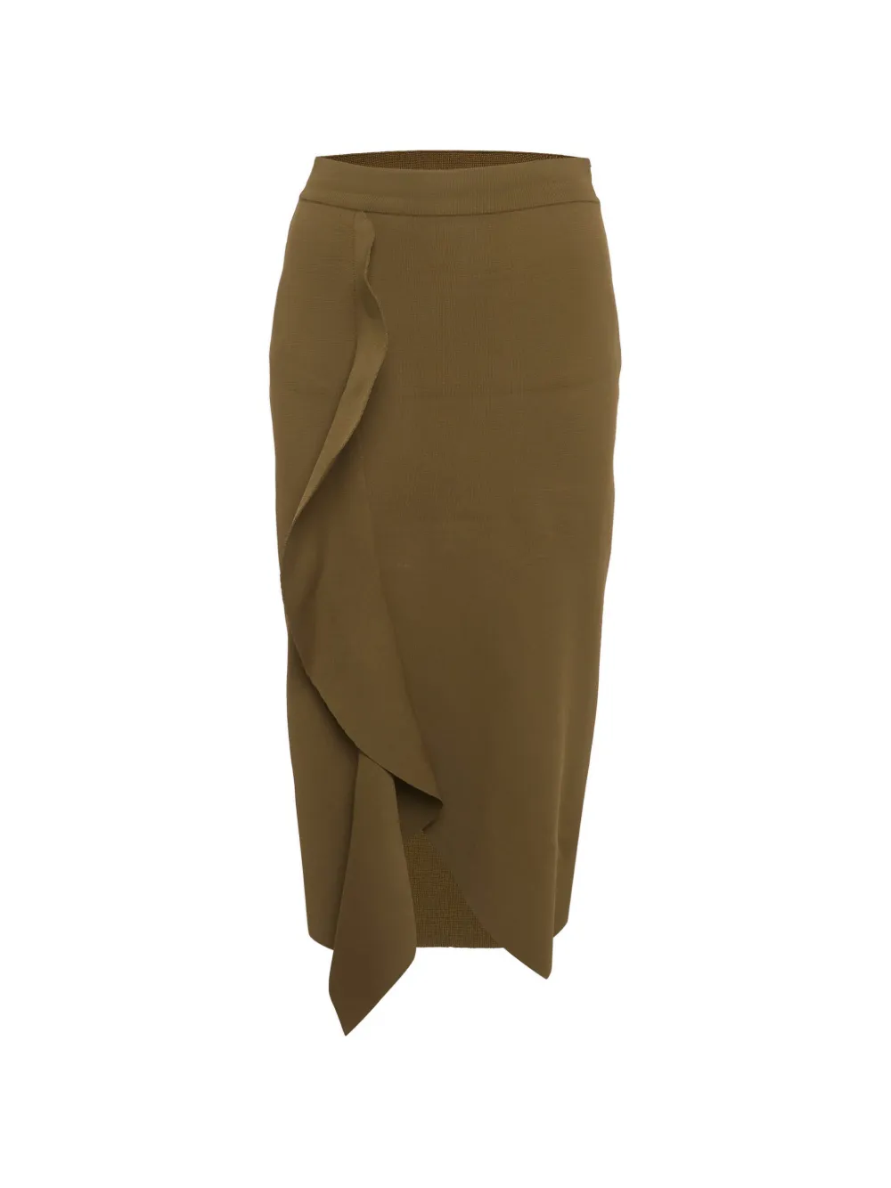 Alexander McQueen Pre-Owned asymmetric ruffle midi skirt - Green