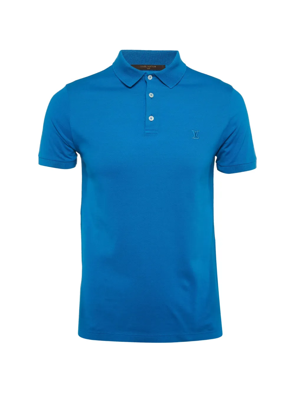 Louis Vuitton Pre-Owned logo-embroidered pique polo T-shirt - Blu