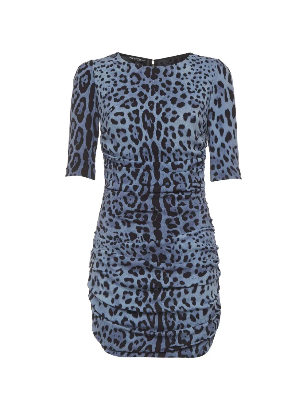 Dolce & Gabbana Pre-Owned animal-print ruched mini dress - Blu