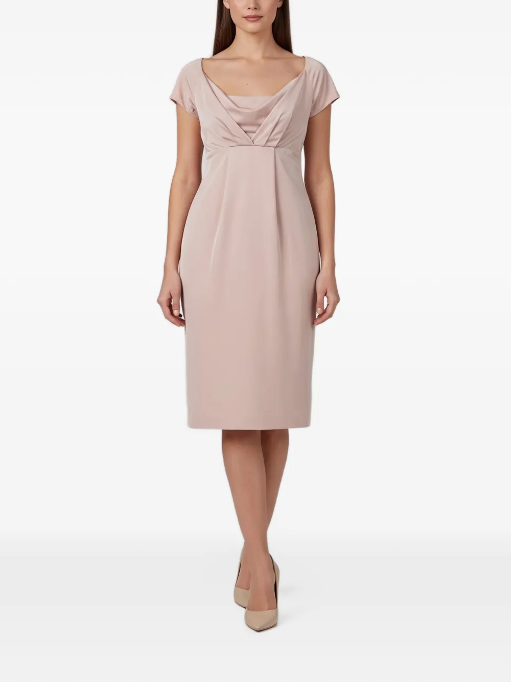 BOSS GREEN HUGO BOSS Schulterfreies Midikleid mit Falten - Rosa