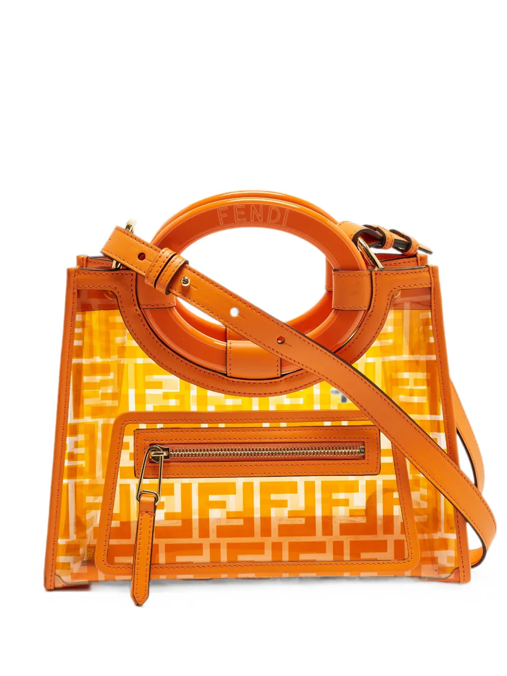 Fendi Pre-Owned 2019 small Runaway FF-motif tote bag - Arancione