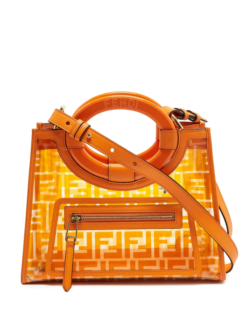 Fendi Pre-Owned 2019 small Runaway FF-motif tote bag - Orange