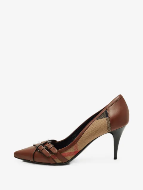 Burberry Pre-Owned check-pattern buckled heeled pumps