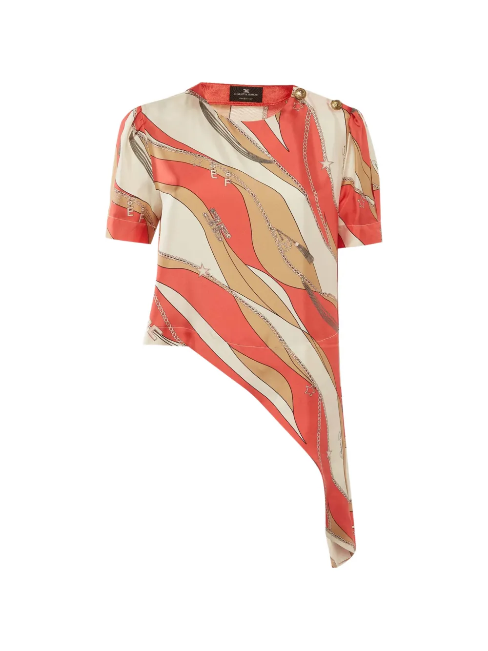 Elisabetta Franchi printed asymmetric top - Arancione