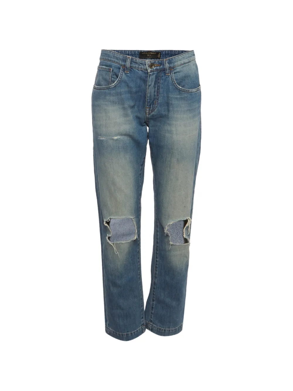 Dolce & Gabbana Pre-Owned ripped boyfriend jeans - Blue