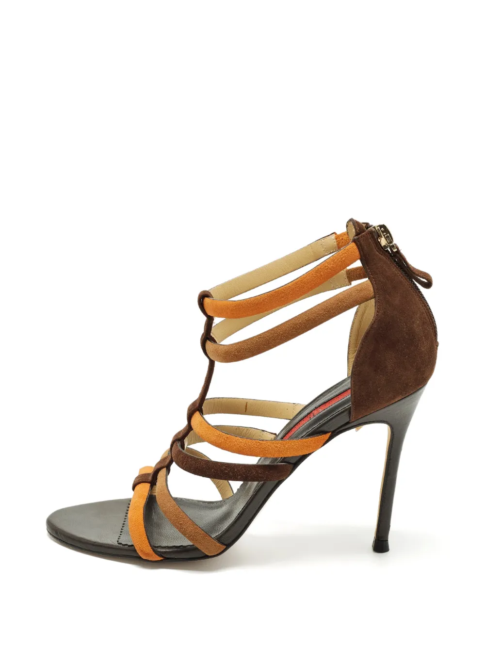 Carolina Herrera Vintage ankle-strap suede sandals - Braun