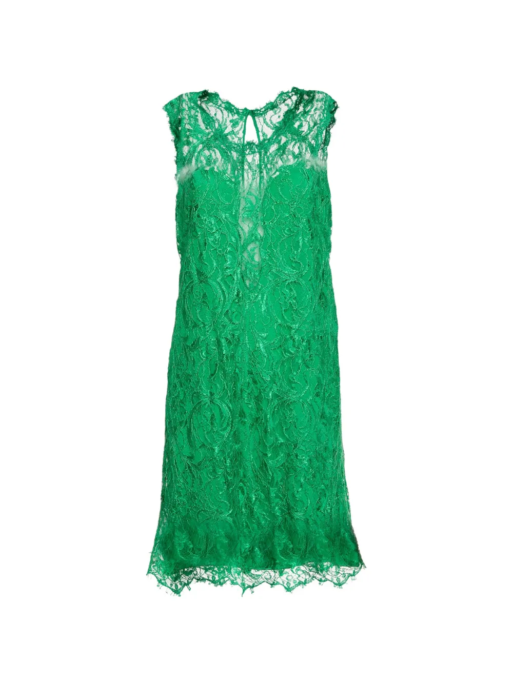 PUCCI Pre-Owned Guipure lace sleeveless mini dress - Verde