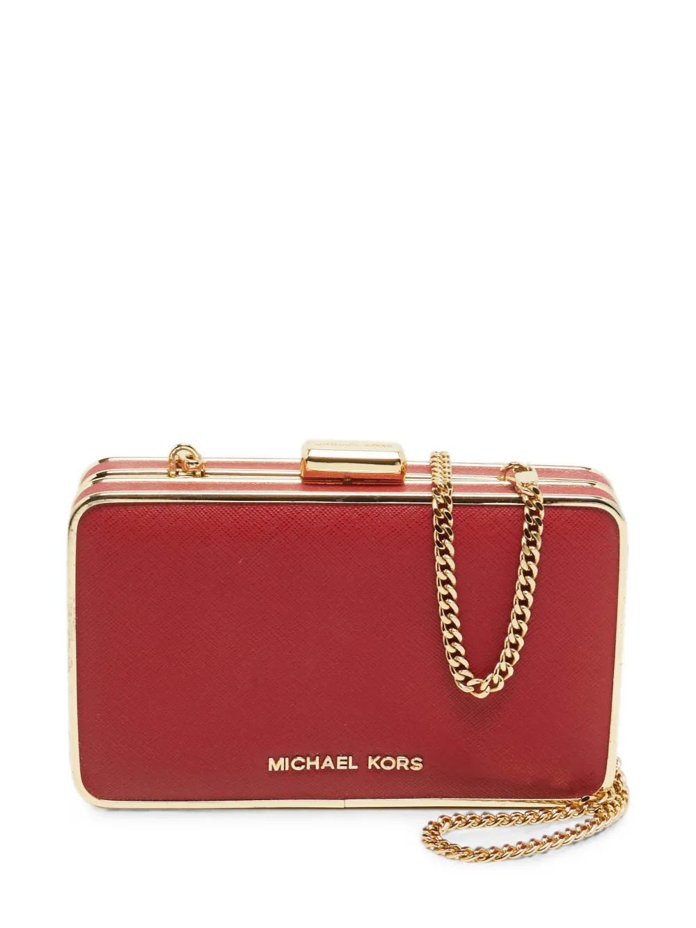 Michael Kors Vintage Saffiano leather minaudiere clutch bag - Red